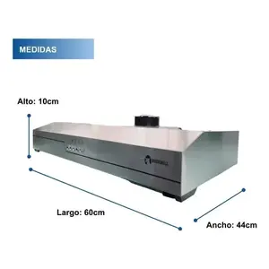 Hotte aspirante encastrable Shorbull 60 cm en acier inoxydable, extracteur de cuisine ventilé, argenté CAM-A60 - Product Image 3