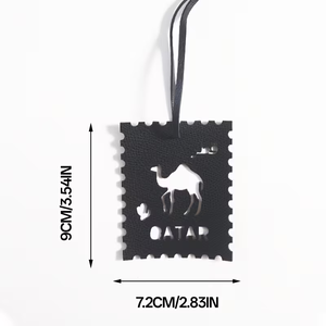 Pendentif créatif en cuir PU avec lettres arabes Qatariennes, breloque porte-bonheur pour <span class=keywords><strong>sac</strong></span> et voiture, accessoire DIY pour <span class=keywords><strong>sac</strong></span> à main - Product Image 2