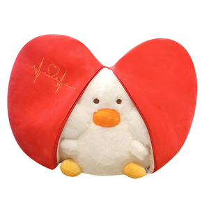 Lindo Peluche de Pato Reversible, Suave y Esponjoso, Se Transforma en Forma de Limón o Corazón, Perfecto para Regalos y Decoración Acogedora - Product Image 1