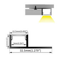 3213 Profilé en aluminium pour bande LED, installation encastrée avec bord unique, adapté aux murs en carrelage céramique