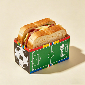 Scatola di Carta Premium per Sandwich con <span class=keywords><strong>Logo</strong></span> Personalizzato, <span class=keywords><strong>Mini</strong></span> Scatola di Carta per Sandwich Ideale per Eventi Sportivi e Asporto - Product Image 1