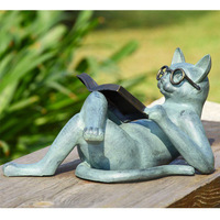 Ornement de jardin, statue de lièvre debout, mangeoire et abreuvoir pour oiseaux, bronze antique, décoration de patio et de pelouse