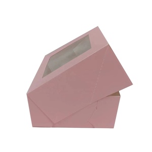 Boîte d'emballage <span class=keywords><strong>de</strong></span> dessert en mousse écologique Boîte <span class=keywords><strong>de</strong></span> papier pour pouding sucré Mini boîte d'emballage <span class=keywords><strong>de</strong></span> gâteau avec fenêtre en PVC - Product Image 5