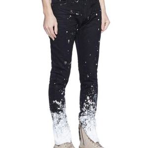 Custom Guangzhou Wholesale Branded New Style Designer High Quality Slim Fit <b>Spray</b> Paint Selvedge Men's Fashion Denim Jeans Men - Product Image 2