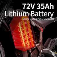 Motos électriques 72V 10KW, moto tout-terrain électrique, 85 km/h, autonomie de 120 km