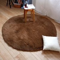 Tapis rond en fausse fourrure moelleuse, lavable en machine, écologique et moderne MU pour salon