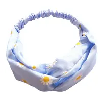 Spring and summer popular chrysanthemum cross knotted headband wholesale Satin fabric sunflower headband women