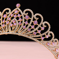 Accessoires de cheveux de mariée : Huit-vingt cristaux de luxe, style coréen baroque rétro, coiffe noire, cadeau d'anniversaire pour meilleure amie