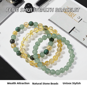 Bracelet en pierres naturelles perlées, 8 mm, perles rondes, bijoux en pierres précieuses, aventurine verte, citrine jaune, œil de tigre, cadeau - Product Image 2