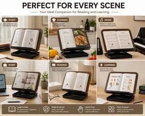 Nouveauté 2026 Support de lecture en MDF noir pour ordinateur portable et livres 23x18.5x5.5cm - Product Image 5