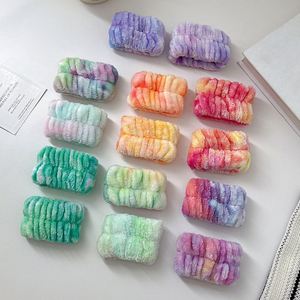 ที่คาดผมผ้าฟลานเนลลายไล่สีแบบผูกโบว์สำหรับผู้หญิง สไตล์หวาน ใช้สำหรับแต่งหน้า ล้างหน้า ดูแลผิวหน้า - Product Image 2