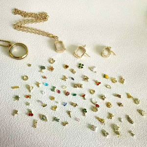 LIVE4U Vintage DIY Anpassbare Bunte Zirkon-Charms Leere Glasbox Medaillon-Anhänger Halskette 18k Vergoldet für Damen - Product Image 1