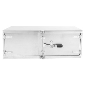 Zware uitvoering op maat gemaakte 48-18-18 inch zijdelings gemonteerde aluminium onderbody gereedschapskist met kamslot voor semi-flatbed semi-trailer vrachtwagen - Product Image 4