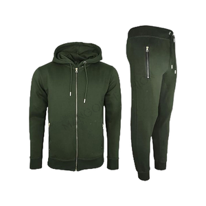 Black Solid Autumn Reversible <b>Men's</b> Two-Piece Tracksuit Set Full-Zip <b>Jacket</b> Sweatpants 100% Cotton Fitness Training Jogging Wear - Product Image 1