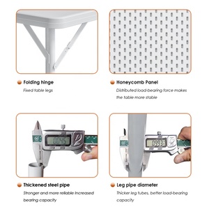 <strong>Foldable</strong> <strong>Tables</strong> Wholesale Plastic Furniture Cheap Stackable Indoor 88CM <strong>Small</strong> Folding Coffee Square <strong>Table</strong> - Product Image 2