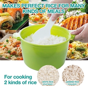 Plastic Rice Steaming Pot For Cooking Rice With Rice Spoon Measuring Cup Portable Household Kitchen Food Container - Product Image 5