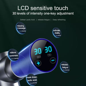 Pistola de Masaje Vibratoria con Pantalla Táctil LED para Gimnasio y Atletas, Control de Velocidad, 8 Cabezales de Masaje para Tejido Muscular Profundo - Product Image 3