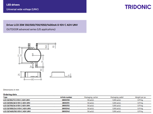 Controlador LED Tridonics 28002131 IP67 Impermeable 500MA Salida 0-10V 24-48V 5 Años de Garantía Carcasa de Aluminio Alta Eficiencia 25W - Product Image 3
