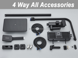 Colonne <span class=keywords><strong>de</strong></span> douche en laiton avec pulvérisateur <span class=keywords><strong>de</strong></span> bidet et système <span class=keywords><strong>de</strong></span> pluie, 4 modes <span class=keywords><strong>de</strong></span> jet, ensemble <span class=keywords><strong>de</strong></span> robinetterie <span class=keywords><strong>de</strong></span> douche 4-en-1 intégré, mitigeur d'eau, kit <span class=keywords><strong>de</strong></span> douche noir - Product Image 6