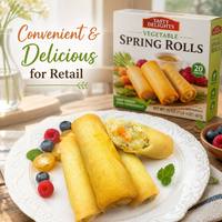 Promo Panas OEM Lumpia Sayuran Beku Pasokan Langsung Pabrik Lumpia Goreng Renyah Berkualitas Tinggi untuk Camilan Pesta