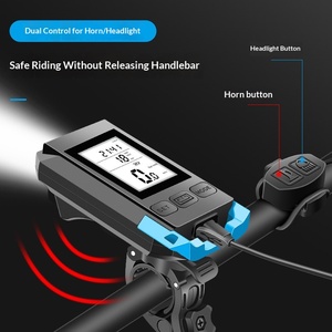 <span class=keywords><strong>Ordinateur</strong></span> de vélo 4-en-1 avec capteur, phare, klaxon, sans fil, rechargeable par USB, étanche, anti-éblouissement, compteur de vitesse pour VTT et vélo de route - Product Image 4