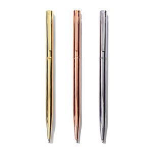 Bolígrafo de Metal Delgado de Lujo Premium, Color Oro Rosa y Plata, Logotipo Personalizado, Ancho de Escritura de 0.5 mm, para Hotel u Oficina - Product Image 4