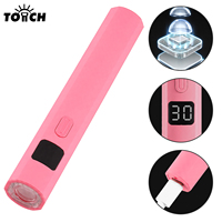 Lampe UV portable pour ongles, rechargeable Type C, avec affichage numérique, minuteur et lentille convexe pour ongles en gel et strass