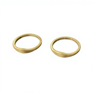 Gold Plated Brass <b>Plain</b> Band <b>Rings</b> Classic Unisex Wedding Jewelry - Product Image 1