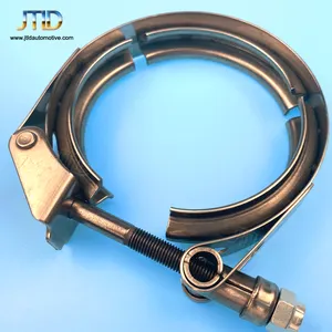 JTLD 304SS通用T螺栓排气系统消音管2.5英寸涡轮快速释放开放式V带v带夹用于落水管