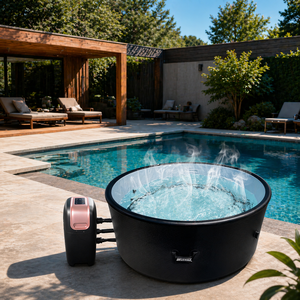 Jacuzzi inflable personalizado para exteriores, piscina portátil con hidromasaje para 2 personas, diseño moderno. - Product Image 1