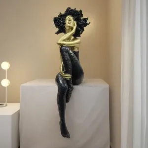 Figura Decorativa para el Hogar, Artesanía de Resina, Estatua de Chica con Cabeza Explosiva, Escultura Moderna de Dama para Decoración de Sala de Estar u Oficina - Product Image 2