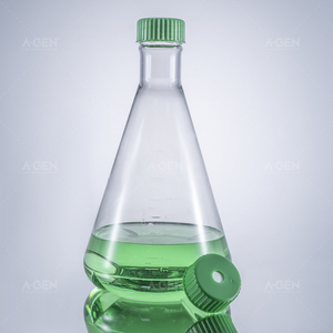 Fiole conique en plastique de 2000 ml, fiole Erlenmeyer de 2 l pour <span class=keywords><strong>culture</strong></span> cellulaire avec échelle (couvercle respirant et couvercle scellé) - Product Image 1