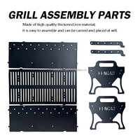 Slot Grill - Barbecue pliable pour un rangement facile, en acier, adapté au camping, aux fêtes, à la plage et à la cuisine en plein air