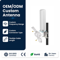 Antenne RF omnidirectionnelle verticale en fibre de verre 12dBi 698-2700MHz à double câble 50W 4G LTE MIMO pour répéteur de signal 2G 3G GSM LoRa LPWAN