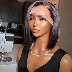 Nouvelle Perruque Courte Droite Bob pour Femmes Européennes et Américaines, Raie au Milieu, Noire, Faite à la Machine, pour Changer de <span class=keywords><strong>Coiffure</strong></span> - Vente en Gros Usine - Product Image 1