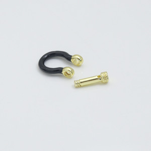 Chiusura a vite a forma di <span class=keywords><strong>U</strong></span> smaltata, fibbia a ferro di cavallo, ciondolo con moschettone per gioielli, connettore colorato per bracciali e collane fai da te - Product Image 6