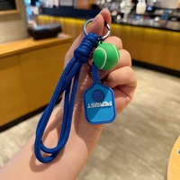 Porte-clés de simulation de pickleball, ensemble de raquettes de pickleball détachable avec boucle, pendentif sportif, porte-clés de simulation de football