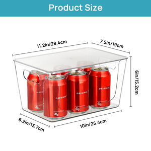 Bliss Bins Modern <strong>Clear</strong> <strong>Rectangular</strong> Storage <strong>Containers</strong> Open Front Lids Stackable PET Plastic Eco-Friendly Durable Kitchen Food - Product Image 5