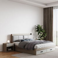 Ensemble de chambre à coucher moderne en bois massif, taille King Size, pour la maison, vente en gros