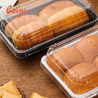 Boîte d'emballage jetable en plastique PET écologique pour la cuisson du pain, des pâtisseries, de la viande, des petits pains, des choux et des gâteaux