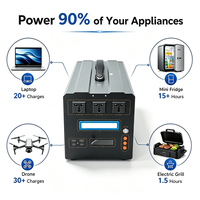 Station d'alimentation portable extérieure grande capacité 2000W 1000W 400W 500W avec cellules au lithium LiFePO4 pour camping et recharge solaire sans fil