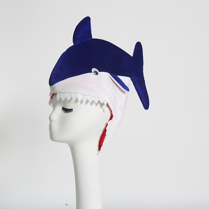 2020 vente chaude Velours Fête De <span class=keywords><strong>Carnaval</strong></span> drôle Multi couleur Mousse Poisson Requin <span class=keywords><strong>Chapeau</strong></span> - Product Image 2