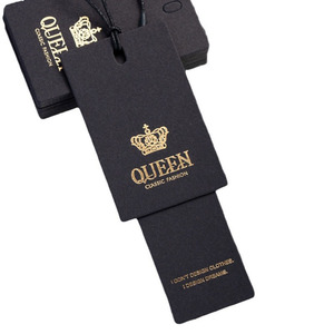 Etiquetas Colgantes para Ropa Personalizadas de Fábrica China a Bajo Precio y MOQ Bajo, Etiquetas Negras para Prendas de Vestir - Product Image 1