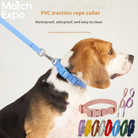Großhandel Wasserdichtes Hundehalsband Langlebiges Outdoor-Spaziergangshalsband Einfarbig Waschbares PVC-Gummi-Hundehalsband