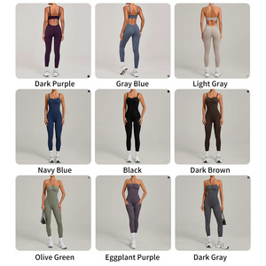 Tute da Yoga Senza Schienale con Logo Personalizzato, Modellanti, Senza Maniche, con Tasche Laterali, Aderenti, Traspiranti e ad Asciugatura Rapida per <span class=keywords><strong>Palestra</strong></span> - Product Image 2
