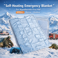 Couverture auto-chauffante active pour la prévention de l'hypothermie, meilleure que les anciennes couvertures de survie spatiales, idéale pour le camping et les expéditions.