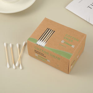 Kanmine Bastoncini di Cotone Ecologici Biodegradabili 300 Pezzi con Bastoncino in Bambù e Scatola in Cartone di Pelle Bovina Multiuso - Product Image 3