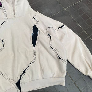 Nuovo Design Felpa Pullover con Cappuccio da Uomo Boxy Crop a Maniche Lunghe Stile High Street Patchwork Invernale - Product Image 4