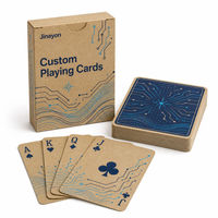 Cartes à jouer en kraft imprimées mat avec logo personnalisé, jeu de 54 cartes avec boîte à rabat en kraft non emballée pour cadeaux de sponsors lors des sommités innovantes