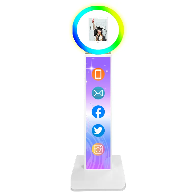 Новый Дизайн 360, напольная фотобудка, фотобудка, киоск, кольцевой свет, Селфи, 10,2 дюймов, Ipad, Phtot, стенд
